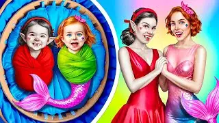Nerd Mermaid Girl and Vampire Girl in a Rich Family! How to Become a Vampire!