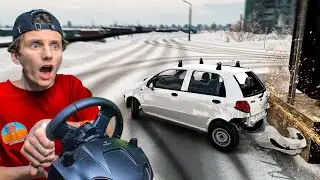 ДРИФТ НА ЗАДНЕПРИВОДНОМ МАТИЗЕ ПО ГОРОДУ ЗАКОНЧИЛСЯ АВАРИЕЙ...! (BEAM NG DRIVE)