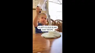 DIY Fluffy Cloud Slime easy recipe