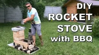 DIY rocket stove with barbecue + construction plan