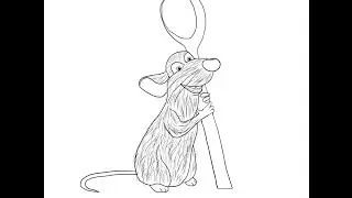 Ratatouille (film) Remy rat How to draw a easy? Рататуй крысенок Реми Как нарисовать?