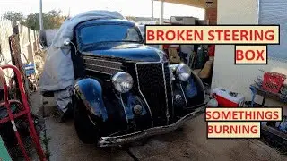 36 FORD SEDAN ,BROKEN STEERING BOX.NEEDS POWER STEERING .
