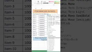 Excel How to make barcode in excel #excel #excelfunction #barcode #excelformula #tips #exceltips