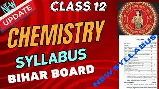 class 12th Chemistry syllabus for bihar board students|Session 2024-2025