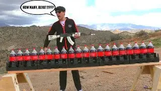 How Many Coca Cola Bottles will Stop a Bullet ??? (Cheeki Breeki Experiment)