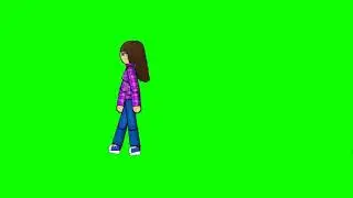 Green screen​ video,​people walk green screen.