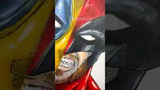 Drawing Deadpool Vs Wolverine 💛 Color Swap Art ❤️ #deadpool3 #art #shorts