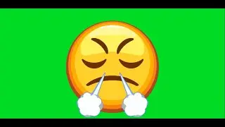 Face with Steam From Nose Emoji Green Screen