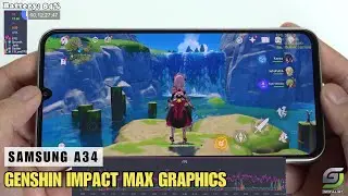 Samsung Galaxy A34 test game Genshin Impact Max Graphics 2024 | Highest 60FPS