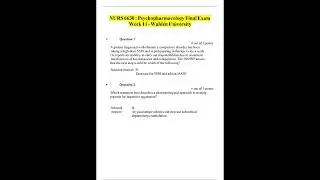 NURS 6630 PSYCHOPHARMACOLOGY FINAL EXAM WEEK 11 QUESTIONS AND VERIFIED ANSWERS LATEST 2022 2023 WALD