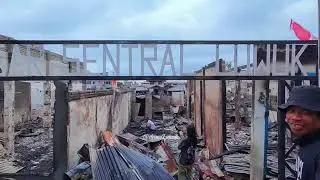 Pasar Sentral Luwuk pasca terbakar