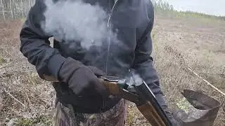 Shooting Magnum Buck Shot with Baikal MP-27EM-1C 12/76 over and under shotgun