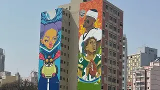 JALEN HURTS JORDAN LOVE NFL BRASIL MURAL 😍 #symonewiththesports