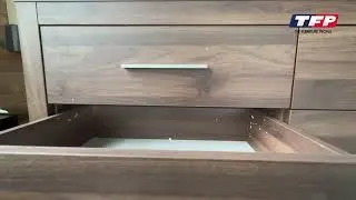 Wooden/Timber Tallboy with 5 Drawers in Dark Oak/ Walnut Colour - Jason