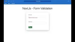 NextJs form validation || next js tutorial for beginners