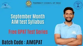 GPAT Test Series - September | Test Syllabus For Aim Test GPAT 2025 #gpat2025 #pharmaminds