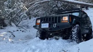 Snow wheeling Jeep XJ and TJ  #snowwheeling #jeep #4wd #jeepxj