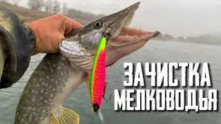 🔴 PIKE TORE BAIT! Fall pike fishing in shallow water! 😱💥🔥