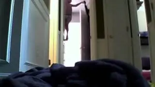 Johny on spy-cam trying to turn on tv