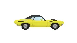 Рисунки по клеточкам - Желтый автомобиль