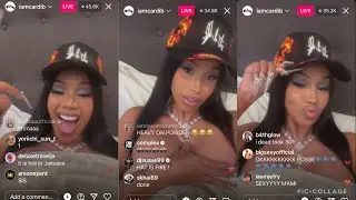 Cardi b goes live after a clip of her smoking 🚬 goes viral 😳