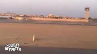 Witziger Flugbegleiter / Landung in Hurghada