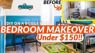 EXTREME DIY BEDROOM MAKEOVER ON A BUDGET | BEDROOM TRANSFORMATION UNDER $150 | BOARD & BATTEN WALLS