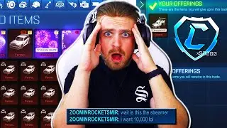 *RISKIEST TRADE EVER* Trading in Rocket League but I have to accept everyone's FIRST OFFER...