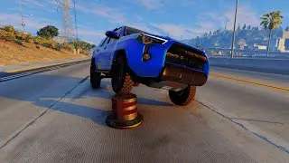 Cars vs Bollards #5 – BeamNG.Drive