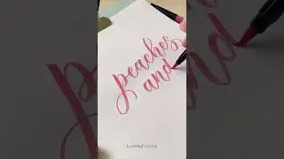 "Peaches And Cream" Brush Pen Lettering Quote | June #LetteringChallenge #ASMR #shorts