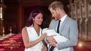 Meghan and Harry pose with their newborn son Archie