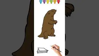 Как Нарисовать бобра #shorts #какнарисовать # бобрёнка  #рисование #рисовать  #speedpaint #живопись