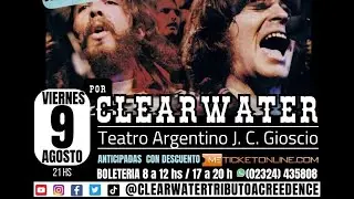 CLEARWATER Tributo a CREEDENCE el 9/8 en el Teatro Argentino Mercedes más info al 01155947472