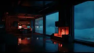 Focus & Study in an Antarctic Research Station ❄️ Snowstorm & Ambient Piano (5 Hours)