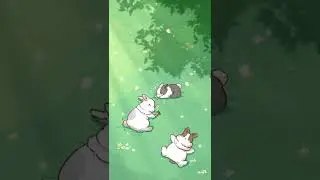 Summer lawn cute sleeping rabbit