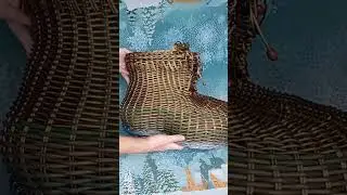 Кашпо-башмак из  полиротанга. Мой ТГ канал 