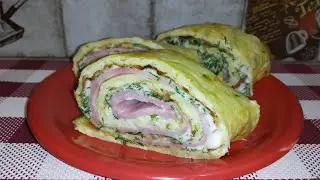 КАБАЧКОВЫЙ рулет с СЫРОМ и ВЕТЧИНОЙ!. Доступно и вкусно!!