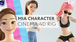 Mia | C4D Female Character Rig | Girl | Animation ready