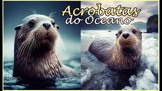 Lontras Marinhas Acrobatas do Oceano