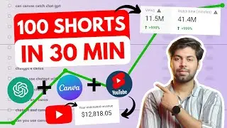 How I Made 100 YouTube Shorts in Just 30 MINUTES for a Faceless YouTube Channel - Chatgpt + CanvaAI
