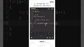 C program to display Pattern using nested loop #itzrafiq #coding #seba #programming #class10 #code