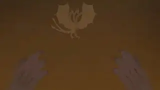 Godzilla gets dropped by King Ghidorah from the sky.. But from Godzilla's POV