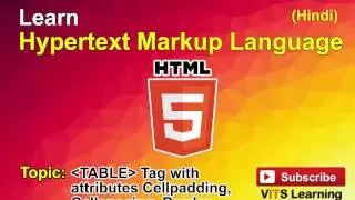31 HTML   TABLE Tag with attributes Cellpadding, Cellspacing, Border