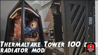 Epic mini ITX build, thermaltake the tower 100 custom loop. 240 radiator, 120 radiator mod