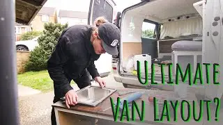 How to build EPIC PULL OUT EXTENDABLE BED & camper van kitchen // Mercedes Vito Van Build // Part 4