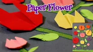 Origami Tulip | Paper Flower | Easy Flower Making | காகித பூ செய்வது எப்படி #origami