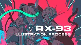 Nu Gundam RX-93 - Illustration Process