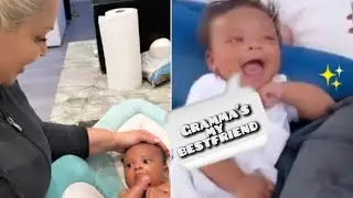 Sweet Baby Savi Tries Talking to Grandma 🤩*Cutest* +Tubby time with Grandma
