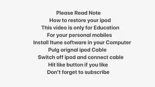 how to Reset ipod ( ipod password forget