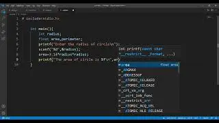 WRITE A C PROGRAM TO FIND THE AREA AND PERIMETER OF CIRCLE====